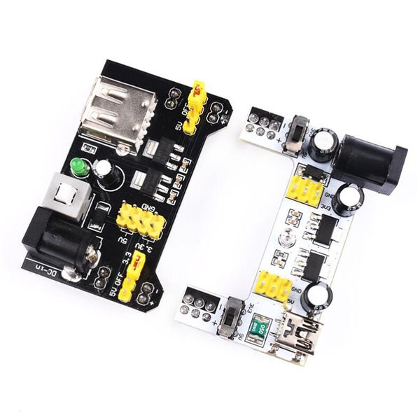 Módulo de alimentación de paneles de 3.3V/5V MB102 +MB-102 830 Puntos Prototipo de tablero de pan para el kit Arduino +65 cables de puente al por mayor