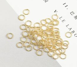 3 4 5 6 7 8 mm 100pcs 18K Ralage de cuivre en or réel cuivre cuivré anneaux de saut ouvert Connecteurs de bijoux faisant des fournitures entières 8004719