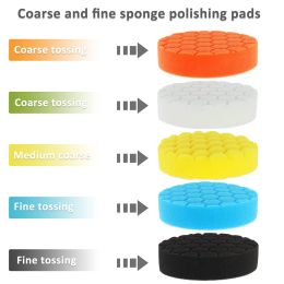 3/4/5/6 / 7 pouces PADS POLUPPAGES 8PCS POUR LE MOTEUR DE POLIPS POFFINGS DIFFICATION avec adaptateur de forage M10 / M14 pour l'entretien de la cire