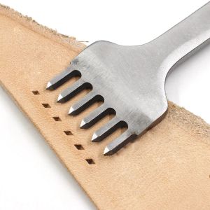 Outil de punch d'espacement de 3/4/5 / 6 mm pour les coups de poing en cuir outil à laçage couture couture outils d'artisanat en cuir bricolage 1/2/4/6 Prong