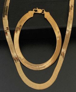 3 4 5 7mm brede platte visgraat ketting voor mannen Bone Chain Chokers 18K Goud gevulde vintage Miami Jewelry3743446