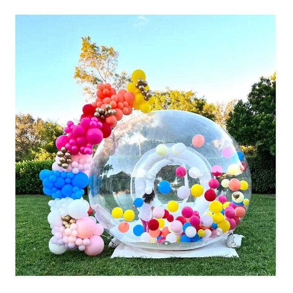 3/4/5m Kids Party Ballons Fun House Géant Clair Gonflable Cristal Igloo Dôme Bulle Tente Transparent Gonflable Bulle Ballons Maison