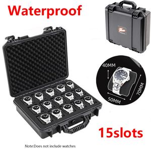 Caja de reloj de plástico Abs con 3/4/6/8/15/24/32 ranuras, caja de reloj portátil resistente al agua, se utiliza para almacenar relojes, caja de herramientas 240124