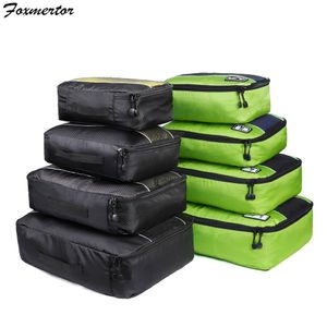 3 4 6 8 PCS / SET Emballage Cube Sacs de voyage Portable Grande capacité Vêtements Vêtements Organisateur Accessoires de bagages Fournitures Produit T200710