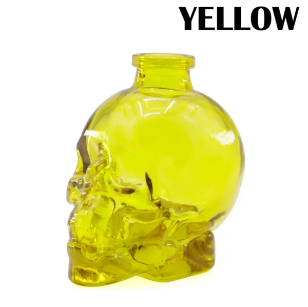 Narguilé en verre jaune, narguilé en forme de crâne, tube bouillonnant