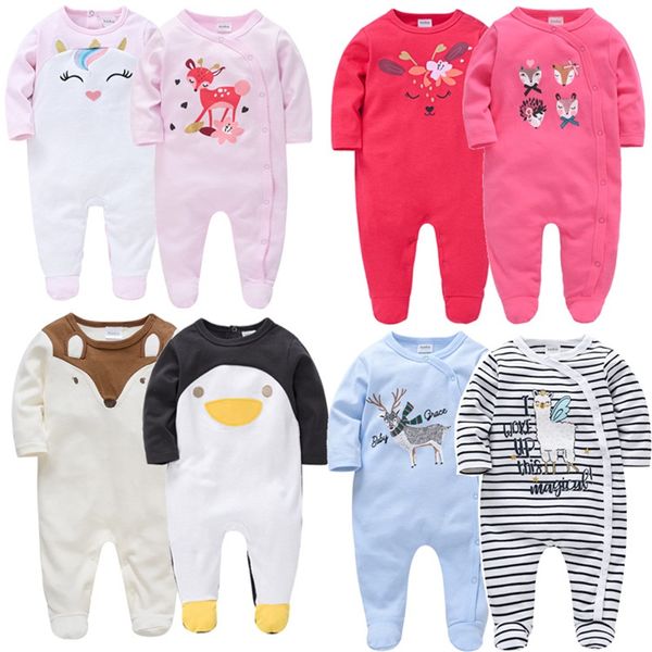 3 4 unids/set mamelucos de bebé nacidos manga larga invierno otoño monos de dibujos animados ropa bebe niño niña niño ropa C3