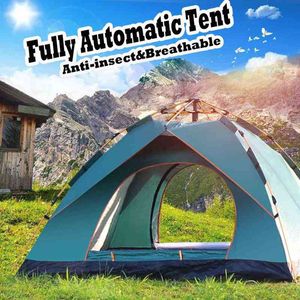 Tentes de camping en plein air pour 3 à 4 personnes Tentes pop-up automatiques Tentes 4 saisons Grande tente Abris solaires pour grande famille Randonnée Plage H220419