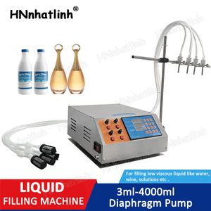 3-4000 ml Machines de remplissage Diaphragme Pompe numérique Contrôle du jus d'huile essentielle Bouteille de liquide de liquide Machine de remplissage de dosage de dosage avec 4 têtes