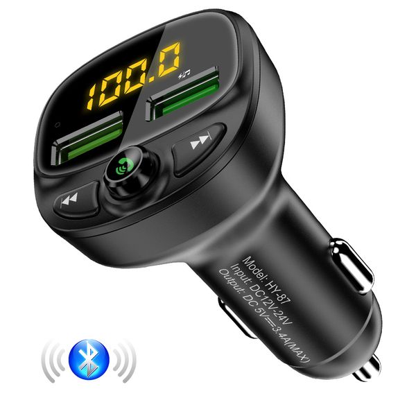 3.4A chargeurs de voiture rapides transmetteur Fm Bluetooth double USB chargeur de téléphone portable charge MP3 TF carte Kit de musique pour voiture