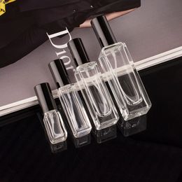 3/5/10/20/30 ml bouteille de parfum verre échantillon vide transparent carré fine pulvérisation haut de gamme voyage portable 200 pièces