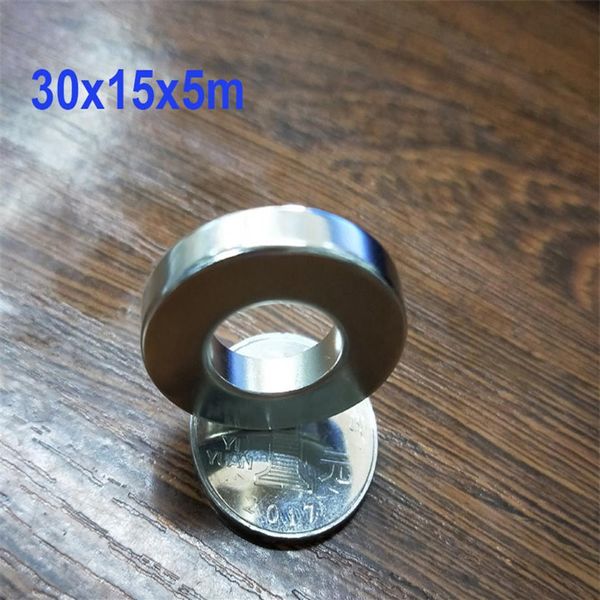 3 5 10pcs aimants Taille de bague de Dia 30x15x5 mm ronde Aimant en néodyme de terres rares fortes N38 NdFeb321T