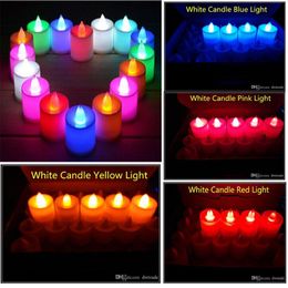 3 5 4 5 cm LED Tealight Velas de té Luz sin llama Funciona con pilas Fiesta de cumpleaños de boda Decoración navideña 50 lotes enviar DHL310K