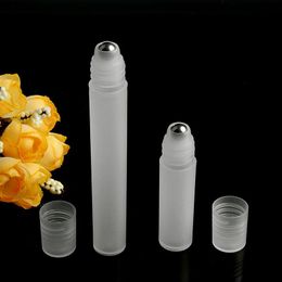 3 5 8 10 ml Frosted Plastic Roller Flessen Lege Aromatherapy Parfums Essential Oil Lip Balms Roll-on Flessen met roestvrijstalen bal