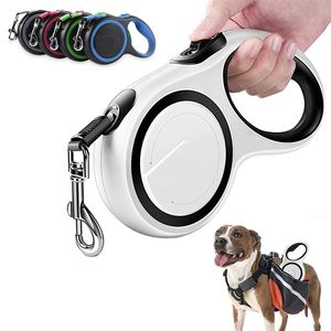 La laisse de chien rétractable en nylon durable de 3/5 / 8M mène la laisse d'extension automatique pour les petits chiens de taille moyenne chiot marche laisse corde 210729