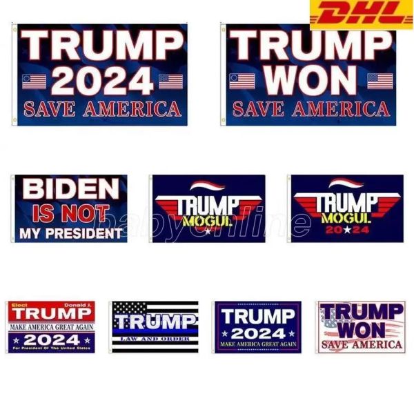 3 * 5 FT Trump a remporté le drapeau 2024 Drapeaux électoraux Donald The Mogul Save America 150 * 90cm Bannière DHL Vente en gros