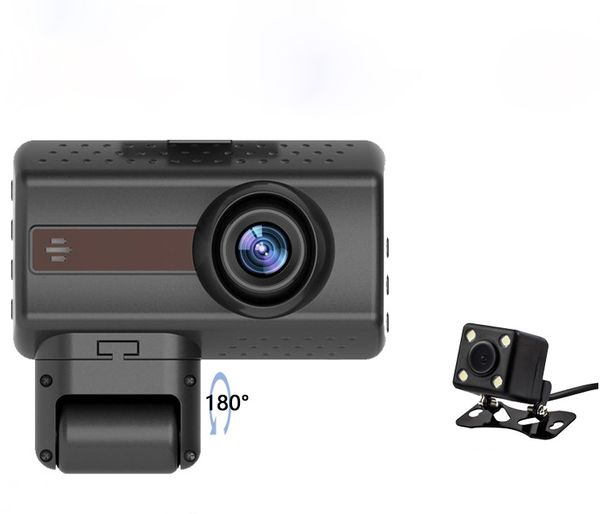 3.5 pouces double lentille voiture DVR 1080P HD enregistrement Dash Cam Vision nocturne WDR 170 degrés grand angle 868