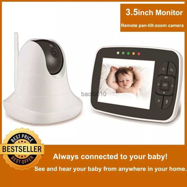 Monitor de bebé de pantalla grande de 3,5 pulgadas, visión nocturna infrarroja, vídeo inalámbrico, Monitor a Color con cámara de cuna remota con panorámica, inclinación y zoom L230619