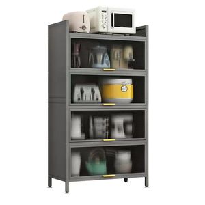 Space-Saving Kitchen Seam Storage Cabinet | Floor-to-Ceiling Multi-Layer Organizer for Microwave, Oven, Pans & More | Durable & Adjustable
