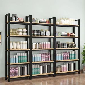 Beautiful Boutique Shelf: 3-5 Layer Steel & Wood Multi-Functional Display Rack for Cosmetics & Home Décor
