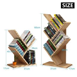 3/5 lagen boomvormige boekenplank bureau studie boekenkast multi-grid opslag plank houten creatieve studie boekenkast meubels decor decor