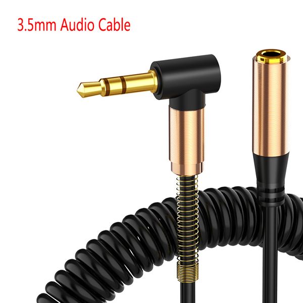 Cable de extensión retráctil de 3,5 macho a hembra, Cable de extensión de Audio de 3,5mm, código auxiliar de coche para altavoz, mp3, auriculares, teléfono, PC