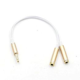 3.5 Eén punt twee oortelefoon microfoon audiokabel audio splitter één voor twee paar lijnlijn oortelefoon adapter kabel voor oortelefoon adapterkabel