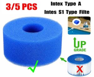 3/5 pièces filtre de piscine éponge réutilisable lavable Bio nettoyant filtre de piscine Intex S1 Type A accessoire de natation 8099043