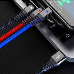 3.5a LED 3 in 1 micro USB-kabels snel oplaad microUSB-laderkabel voor Android-telefoontype C USBC USB-C kabelladerers snoer