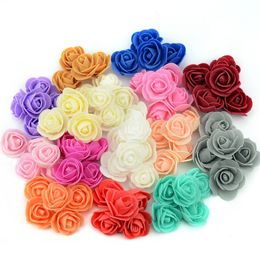 3,5 cm Cabezas de flores de rosas artificiales Rosas de espuma falsas sin tallo para bodas, decoraciones, ramos Cabezas de flores falsas al por mayor para manualidades DIY