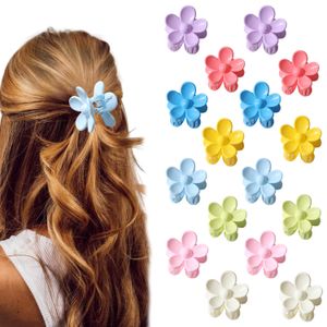 3,5 cm Mini belles filles mignonnes Coups de cheveux colorés fleur petites cheveux griffes bonbons couleurs enfants