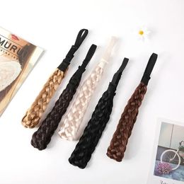 Bandas de cabello elásticas de peluca sintética de 3.5 cm de ancho trenzas de trenza bohemia para mujeres accesorios para el cabello de chicas estiradas