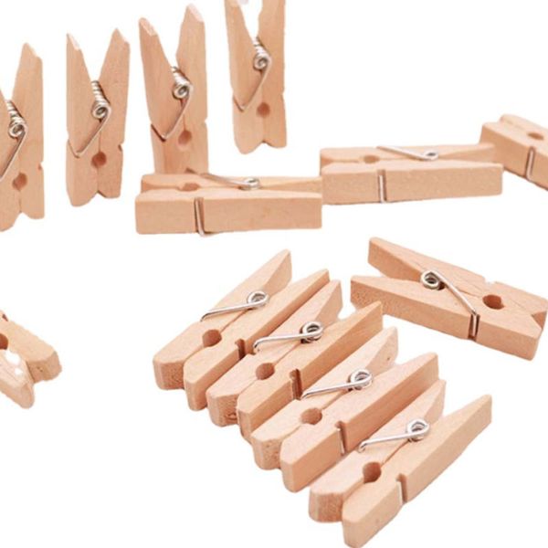 3,5 cm foto de madera ropa calcetines bolsa Clips bastidores decoración del hogar clavijas colgantes perchas pinzas para la ropa suministros de almacenamiento