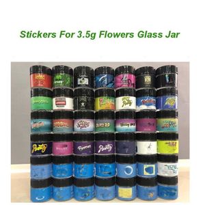 3,5 g bloemen glazen pot label Honey Bun Pannenkoeken Pomelo Blanco jungle jongens runtz Stickers Sharklato stikcers voor 1G Shatter Jars