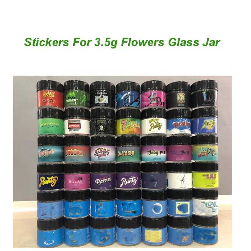 3.5g Flowers Glass Jar label Honey Bun Pancakes Pomelo Blanco jungle boys runtz Stickers Sharklato stikcers For 1G Shatter Jars