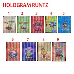 3.5G hologram geurbestendig pakket mylar verpakkingstassen RUNTZ APPLE BLACK CHERRY MONSTERS BOMB GELATOS