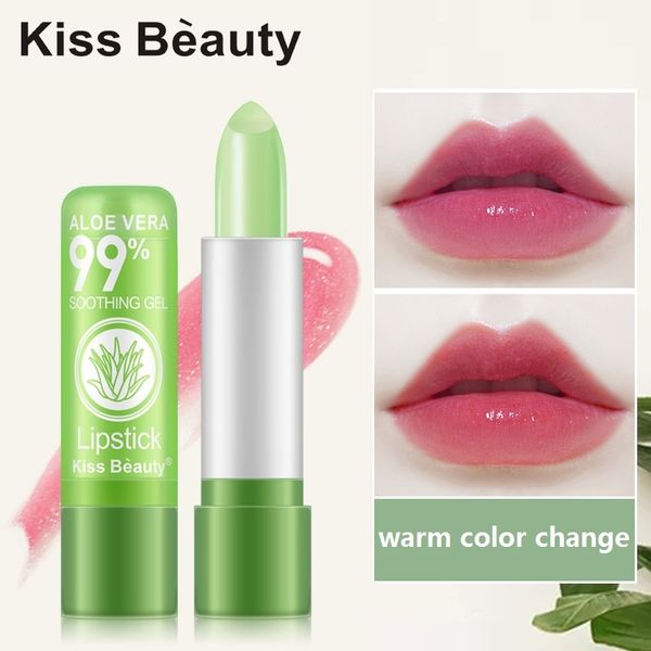 3,5g lápiz labial mate planta de Aloe Vera bálsamo labial cambio de Color lápiz labial hidratante maquillaje de larga duración