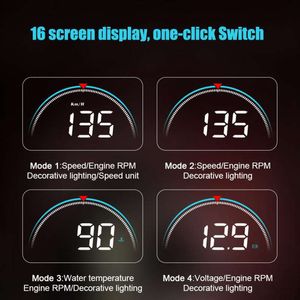 3 5inch Universal Car Head Up Display Hud Obd Ii Obd2 Mph Km H Speeding Warning Digital Speedometer Display Fuel Consumption Te1244G