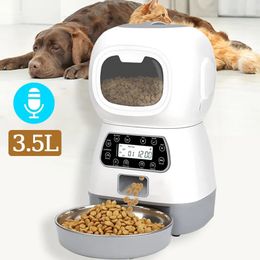 3,5L Dispensateur de nourriture intelligente pour animaux de compagnie pour chiens Robot du bol de chat Robot Animal Distrant d'eau Auto Cator Auto Cat Fountain 240508