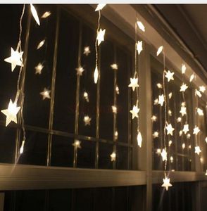 Tira de luces LED Multicolor de 3,5 m y 100 estrellas para festivales, vacaciones, Navidad, boda, decoración, lámpara de cortina, enchufe para UE/EE. UU./REINO UNIDO/AU