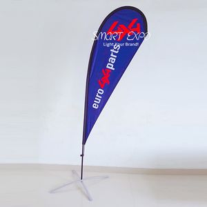 3.5m Duurzaam strandvlag Flying banner display met enkele of dubbele druk grafische draagbare draagtas