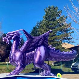 3,5 m de haut x 5 m de longueur de longueur de longueur gonflable des mascottes de ballon gonflable pour la ville dino dragon gonflable