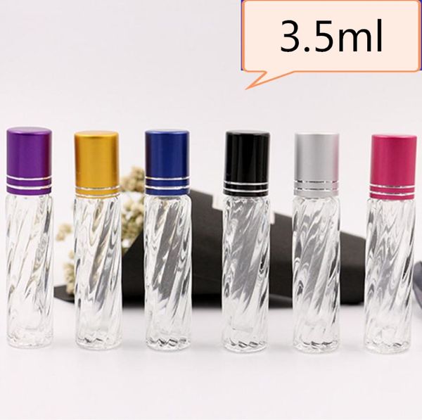 vidrio 3,5 ml pelota ruede botella en la botella de 3,5 ml cosmética botella Walk cuenta pequeña botellas de perfume botellas vacías de rodillos SN1395