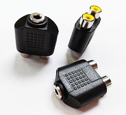 Audio-connectoren, 3.5mm 1/8 "Stereo Vrouwelijke Plug naar Dual RCA-Female Jack Splitter / 10 Stks