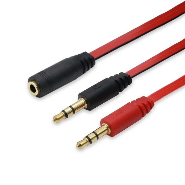 Cable de Audio auxiliar de 3,5mm, 1 hembra a 2 macho, Cable divisor de micrófono, Cable adaptador de auriculares para almohadilla de teléfono móvil