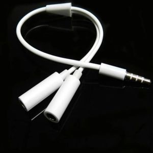 3.5mm 1 Mannelijk naar 2 Dual Vrouwelijke Audio Stereo Jack Adapter Hoofdtelefoon Y Splitter Kabel voor Samsung HTC