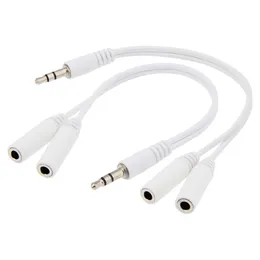 3,5mm 1 macho a 2 cables hembra duales Y Splitter auriculares Jack adaptador de Cable de Audio para auriculares