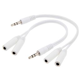 3.5mm 1 mâle à 2 doubles câbles femelles Y Splitter casque Jack adaptateur de câble audio pour écouteurs casque