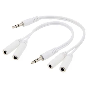 3,5 mm 1 mannelijk tot 2 dubbele vrouwelijke kabels y splitter headset jack audiokabeladapter voor oortelefoon hoofdtelefoon