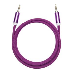 Cable de audio de 3,5 mm Tela trenzada 3,5 jack a jack cable auxiliar 1,5 m Altavoz de auriculares Cable AUX para iphone Car MP3