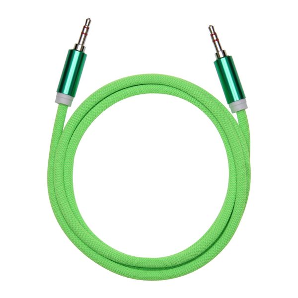 3.5mm Câble Audio Câble Tissu Braid 3.5 Jack à la prise Aux Cordon 1.5 m Casque Haut-parleur Câble AUX pour iPhone Voiture MP3 300pcs